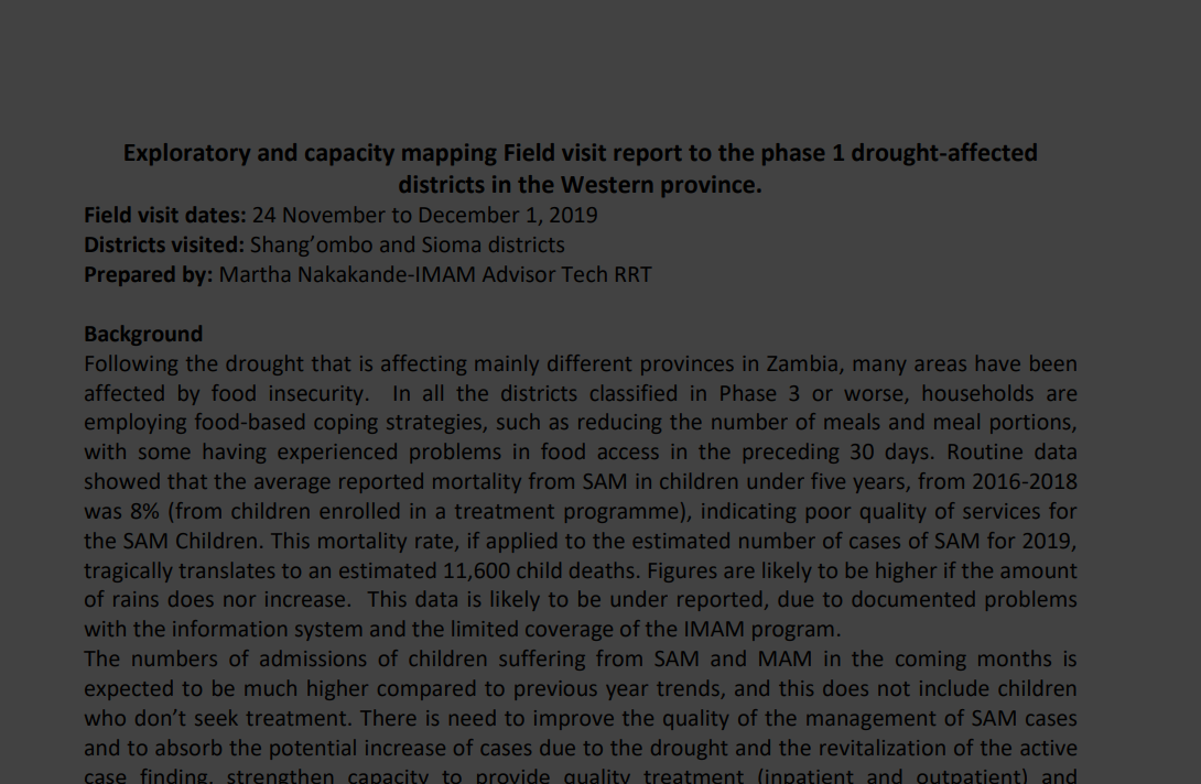 Capacity Mapping Field Report