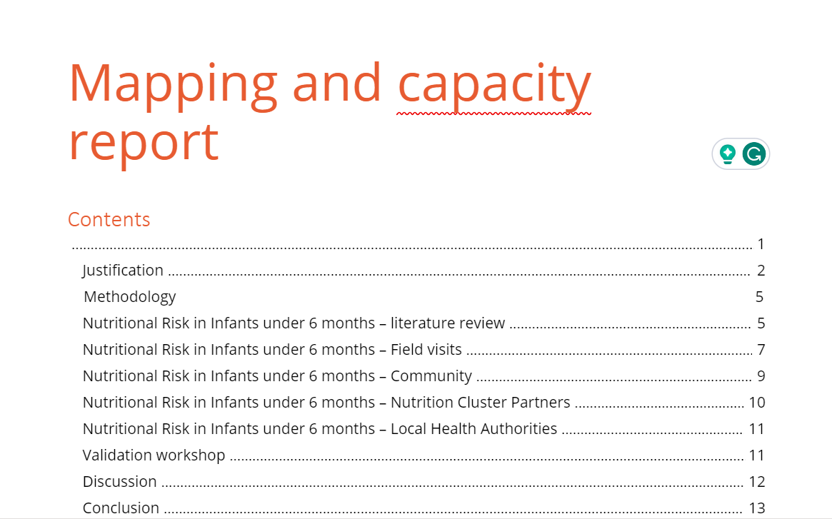 Capacity Assessment report