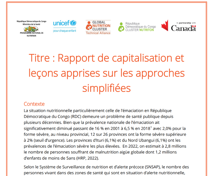 Capitalization Report and lesson learnt on simplified approaches