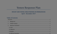 IYCF-E Response plan- Yemen