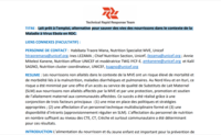 Lait prêt à l’emploi, alternative pour sauver des vies des nourrissons dans le contexte de la Maladie à Virus Ebola en RDC.